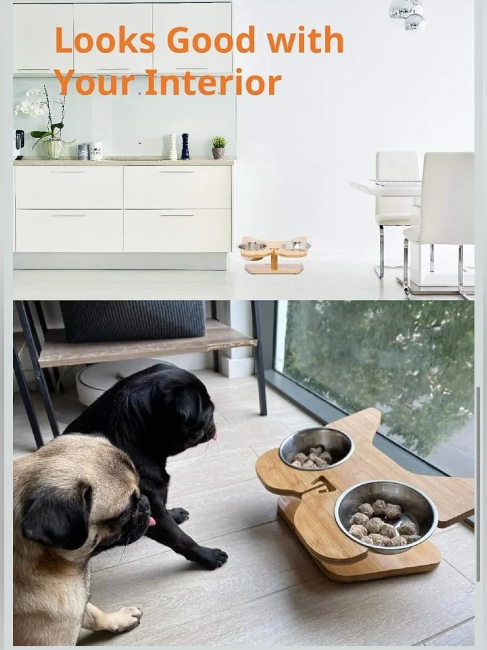 🐶🥣 NibbleyPets Elevated Dog Bowl Stand with Stainless Steel Bowls – 3-Piece Set
